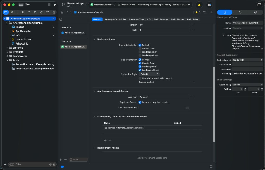 Xcode — Include all app icon assets